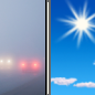 Tuesday: Areas of fog before 8am. Sunny, with a high near 60. Northeast wind 5 to 15 mph, with gusts as high as 25 mph. Tuesday: Areas Of Fog then Sunny
