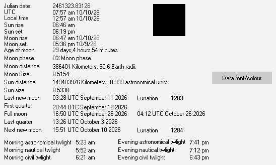 Moon Details from Weather-Display
